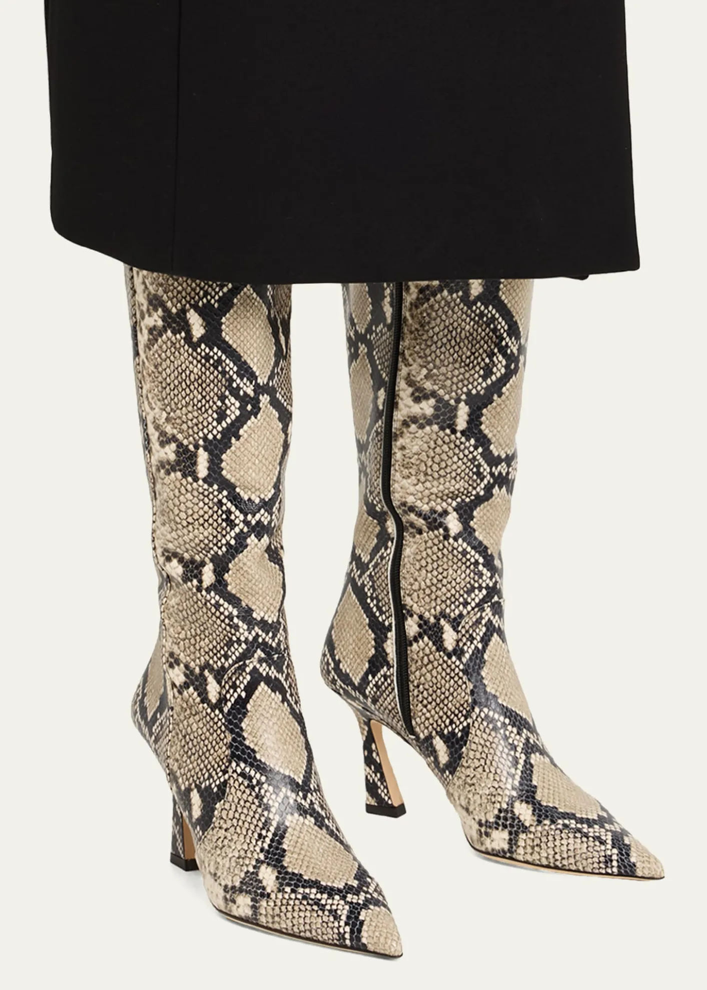 Stuart Weitzman85mm Vinnie Snake-Printed Leather Knee-High Boots