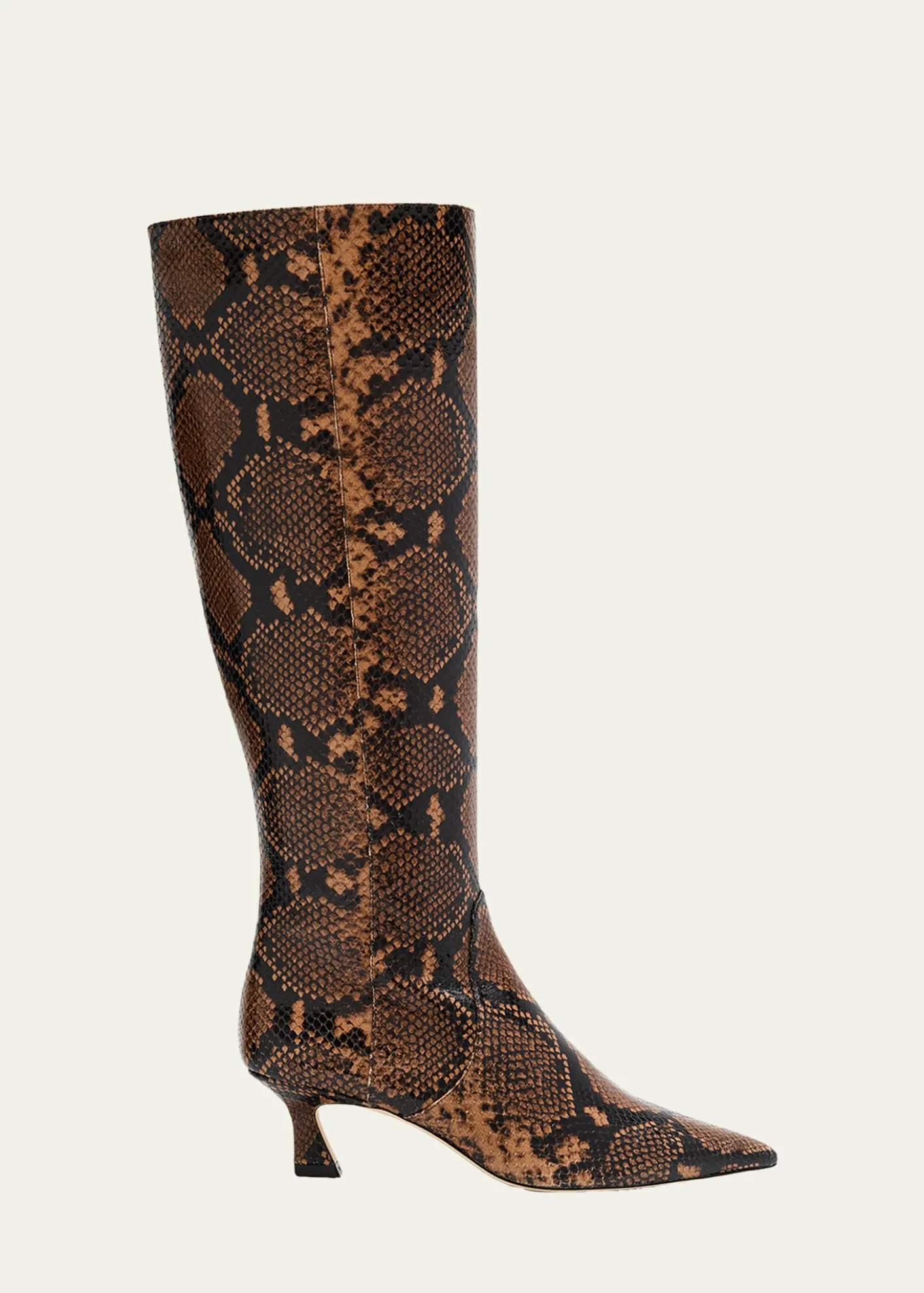 Stuart Weitzman50mm Vinnie Snake-Printed Leather Knee-High Boots