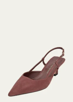 Stuart Weitzman50mm Vinnie Suede Slingback Pumps