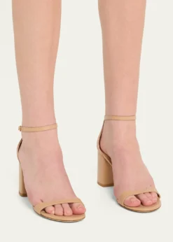 Stuart WeitzmanNudist II Leather Ankle-Strap Sandals