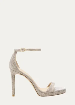 Stuart WeitzmanNudist Metallic Ankle-Strap Platform Sandals