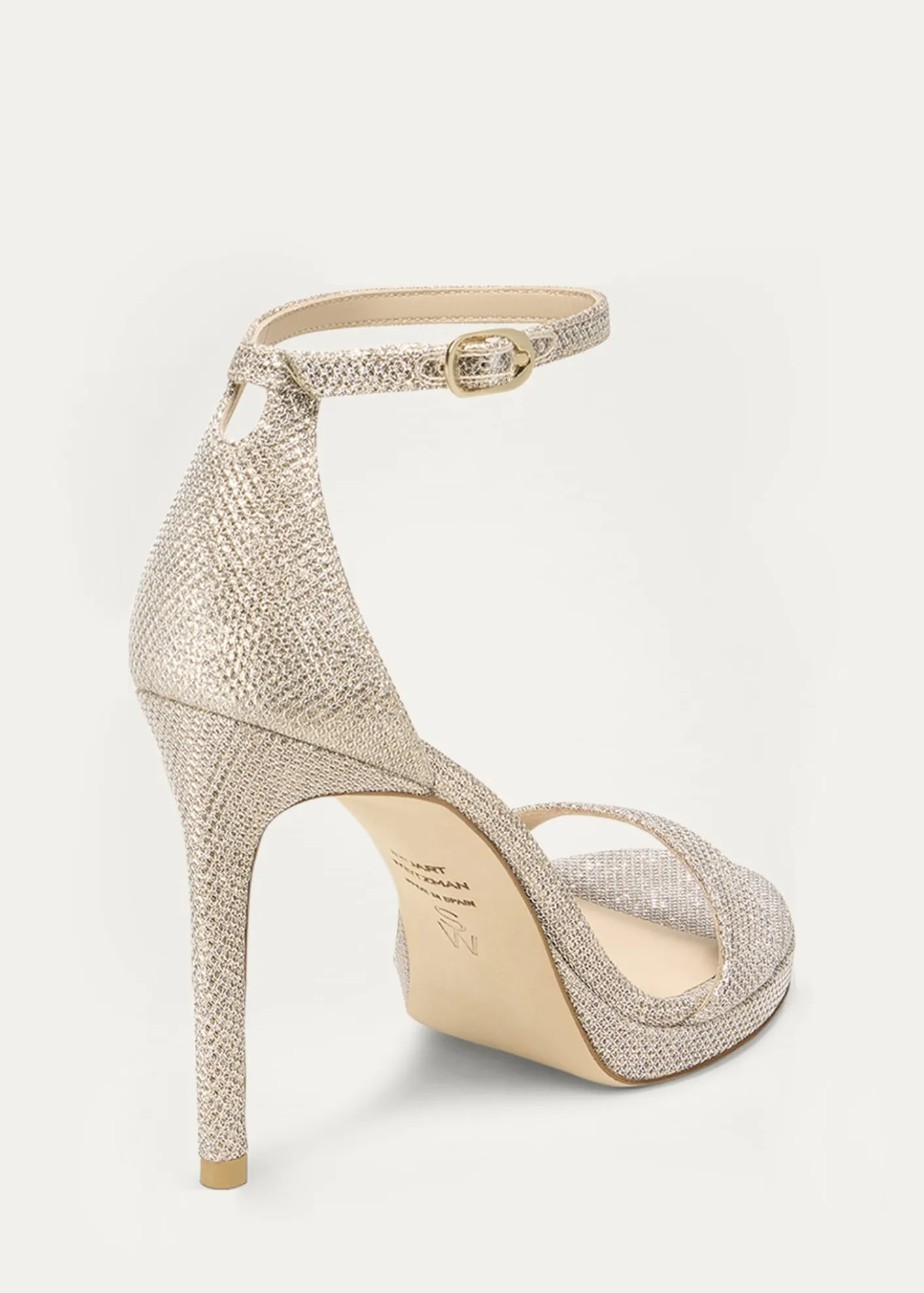 Stuart WeitzmanNudist Metallic Ankle-Strap Platform Sandals