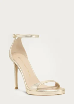 Stuart WeitzmanNudist Metallic Ankle-Wrap Platform Sandals