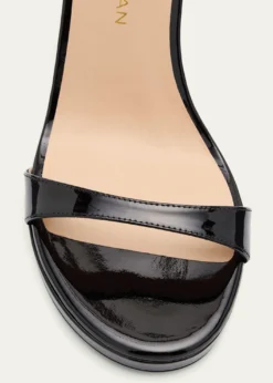 Stuart WeitzmanNudist Patent Leather Stiletto Platform Sandals