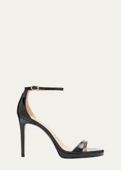 Stuart WeitzmanNudist Patent Leather Stiletto Platform Sandals