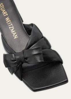 Stuart WeitzmanSofia Lambskin Bow Mule Sandals