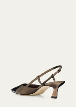 Stuart WeitzmanVinnie Metallic Kitten Slingback Pumps
