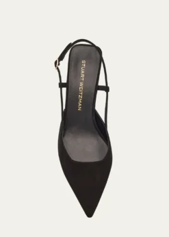 Stuart WeitzmanVinnie Suede Kitten Slingback Pumps
