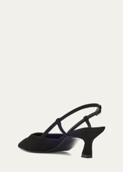 Stuart WeitzmanVinnie Suede Kitten Slingback Pumps