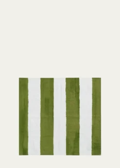 SUMMERILL & BISHOPAvocado Green Stripe Napkins, 20" Square