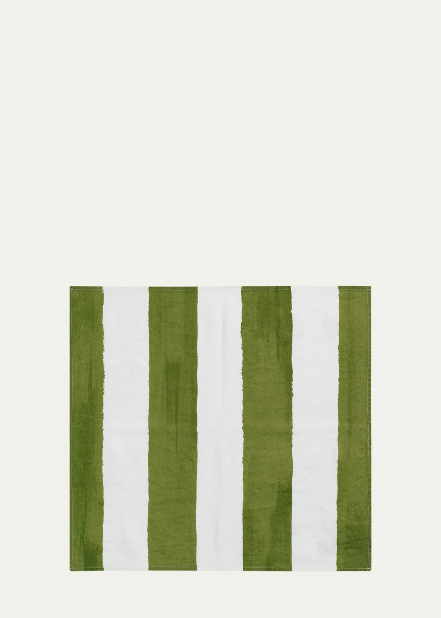 SUMMERILL & BISHOPAvocado Green Stripe Napkins, 20" Square
