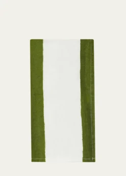 SUMMERILL & BISHOPAvocado Green Stripe Napkins, 20" Square