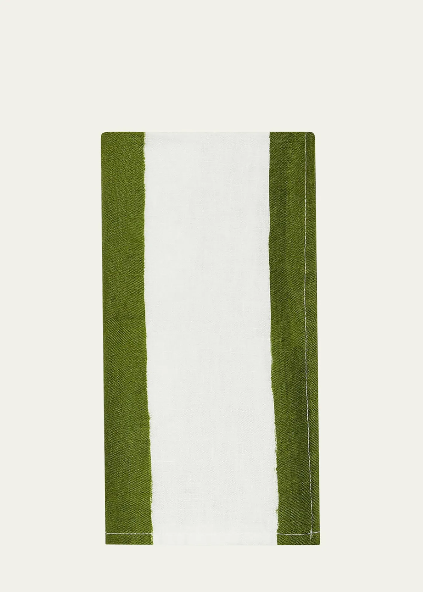 SUMMERILL & BISHOPAvocado Green Stripe Napkins, 20" Square