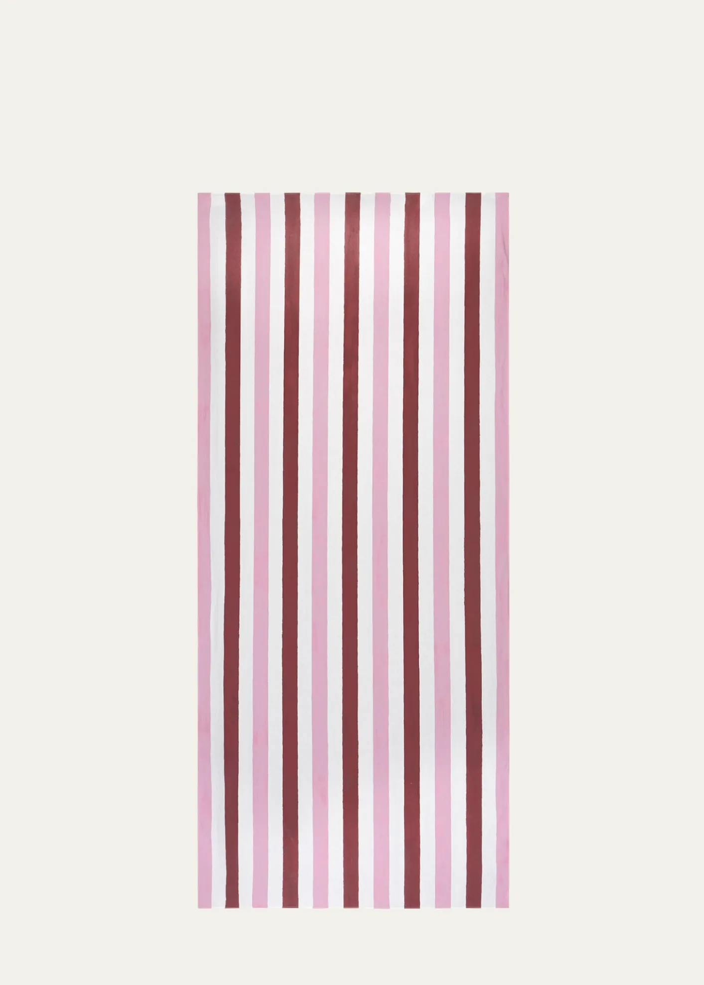 SUMMERILL & BISHOPRaspberry/Rose Pink Stripe Linen Tablecloth, 65" x 98"