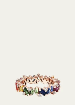 Suzanne Kalan18K Rose Gold Sapphire and Diamond Frenzy Eternity Band Ring