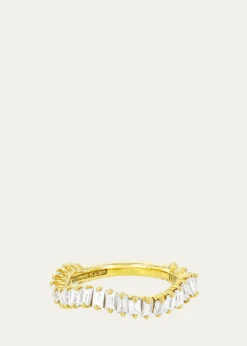 Suzanne Kalan18K Yellow Gold Curved Baguette Diamond Ring
