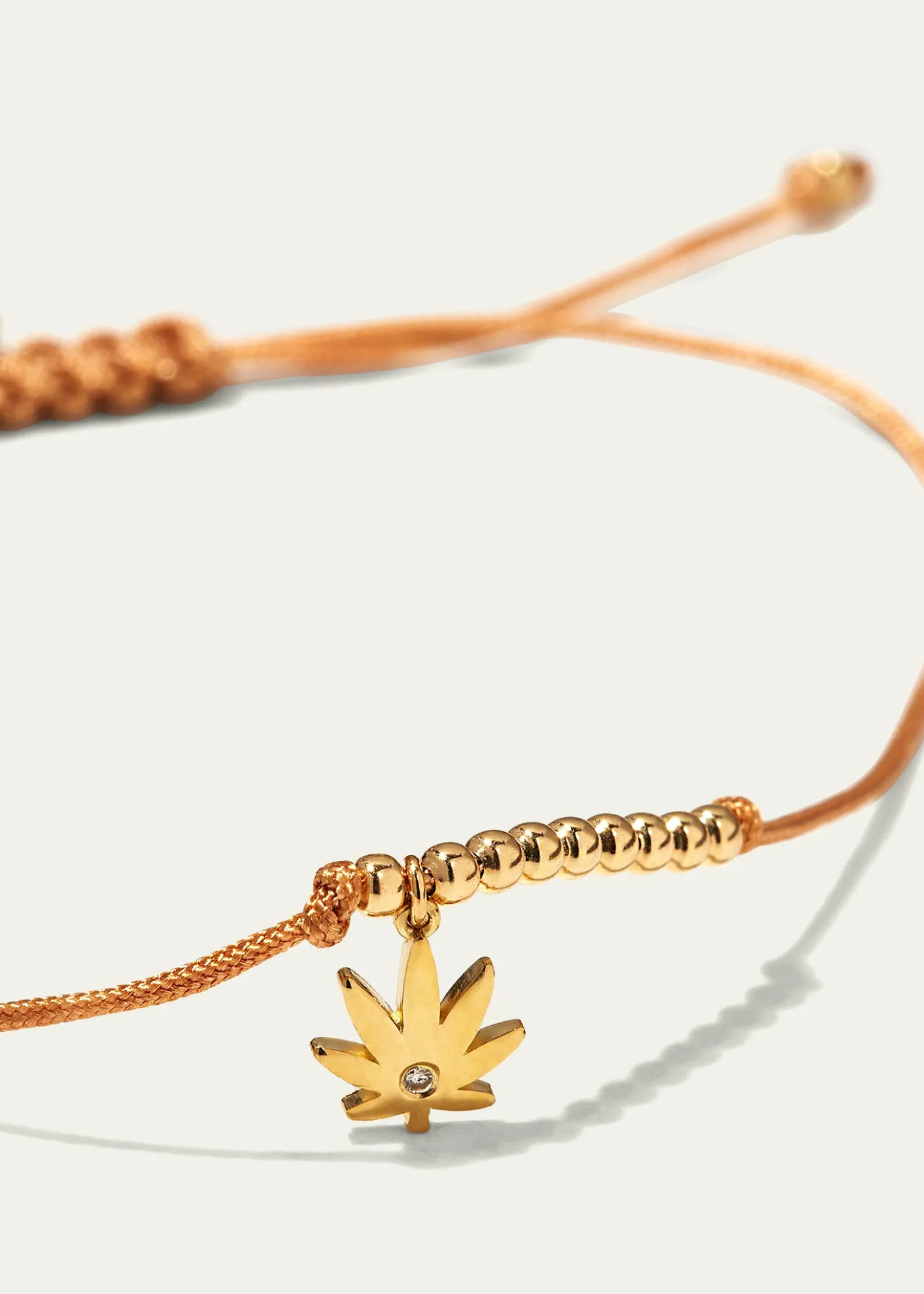 Sydney EvanDiamond Pot Leaf Pull-Cord Bracelet