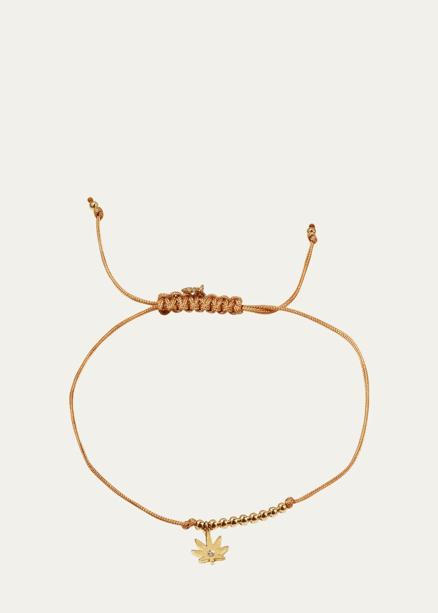 Sydney EvanDiamond Pot Leaf Pull-Cord Bracelet