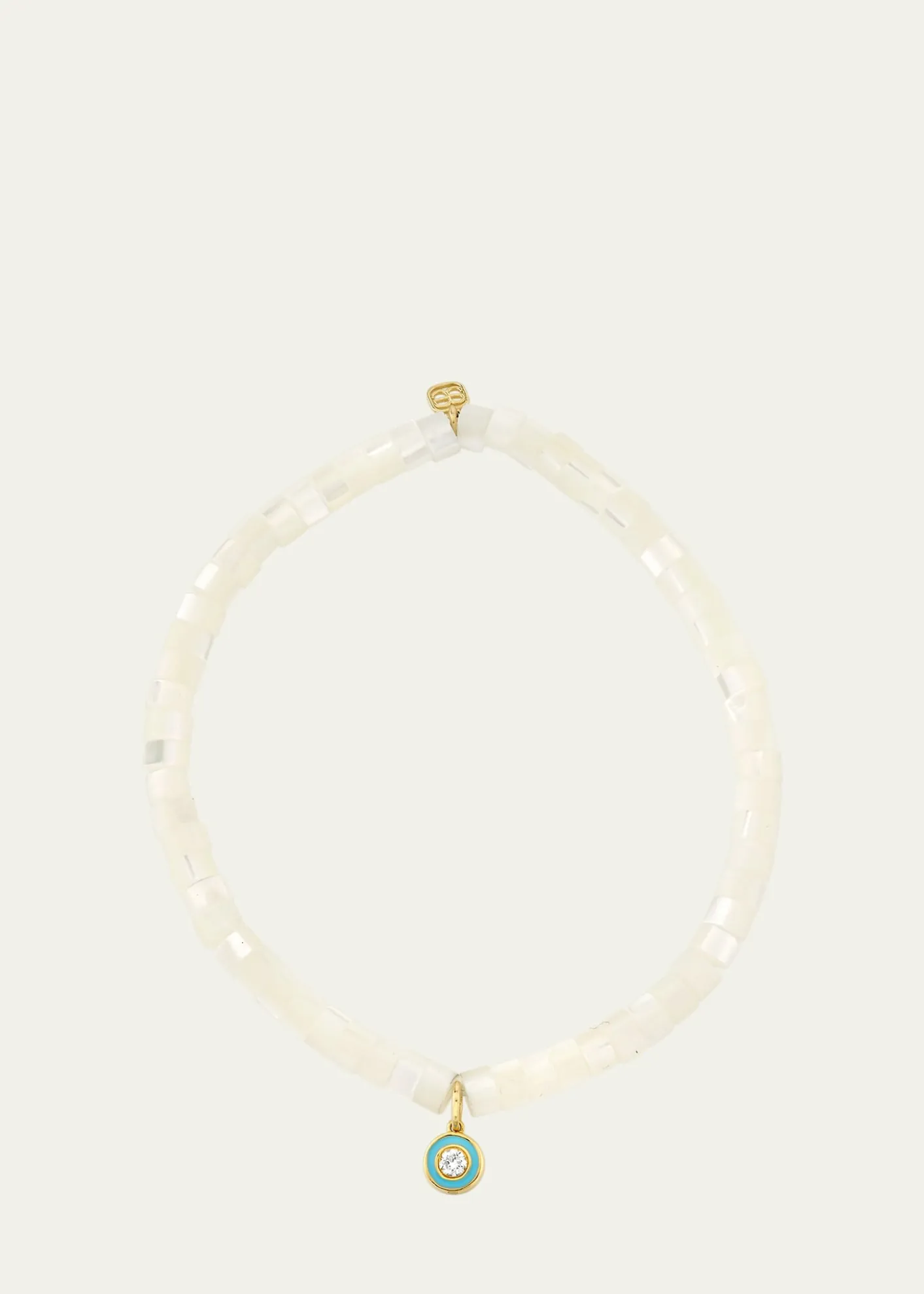 Sydney EvanEnamel Charm Clear Beaded Bracelet
