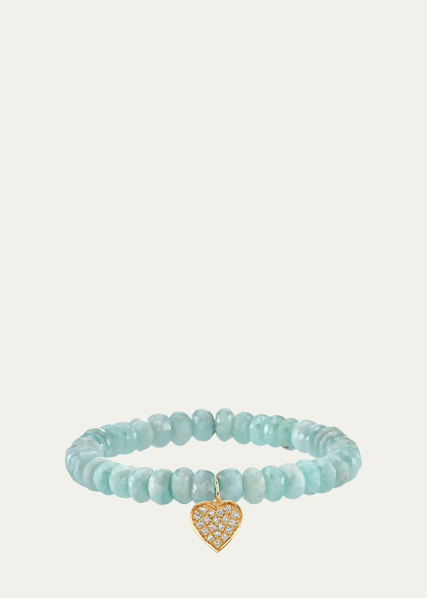 Sydney Evan14K Diamond Pave Heart Charm on Amazonite Bracelet