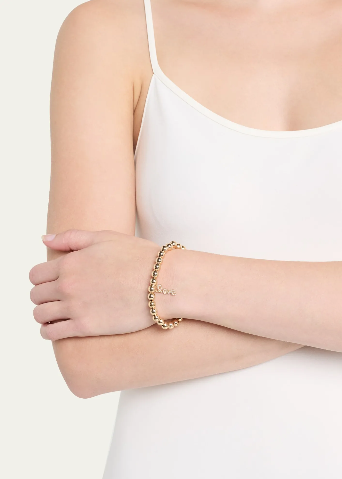 Sydney Evan14K Diamond Pave Love Script Bracelet