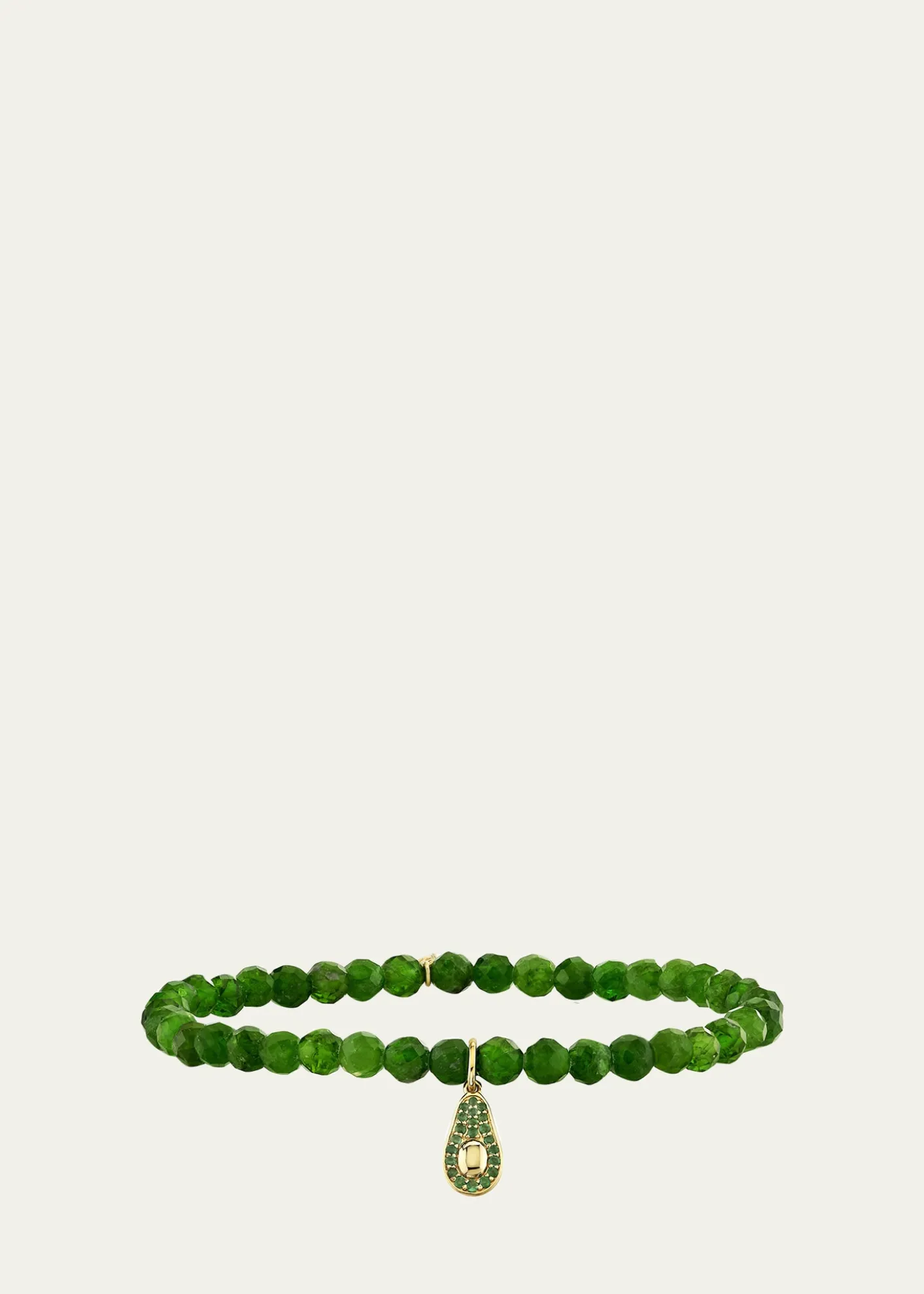 Sydney Evan14K Emerald Avocado Charm on Bead Bracelet