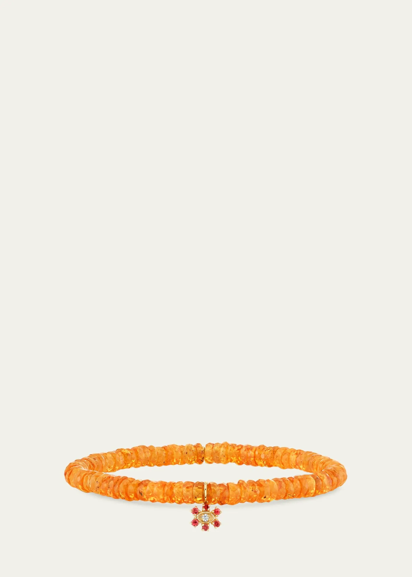 Sydney Evan14K Evil Eye Flower on Orange Spessartite Bracelet