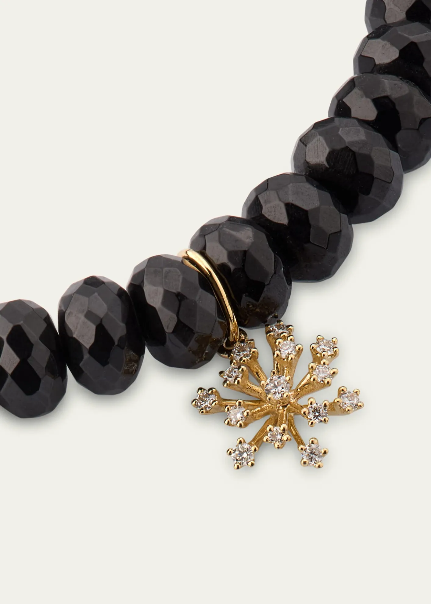 Sydney Evan14K Gold & Diamond Small Burst Flower on Spinel Beads Bracelet