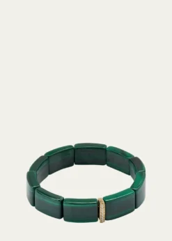 Sydney Evan14K Gold & Diamond Single Row Spacer on Malachite Bracelet