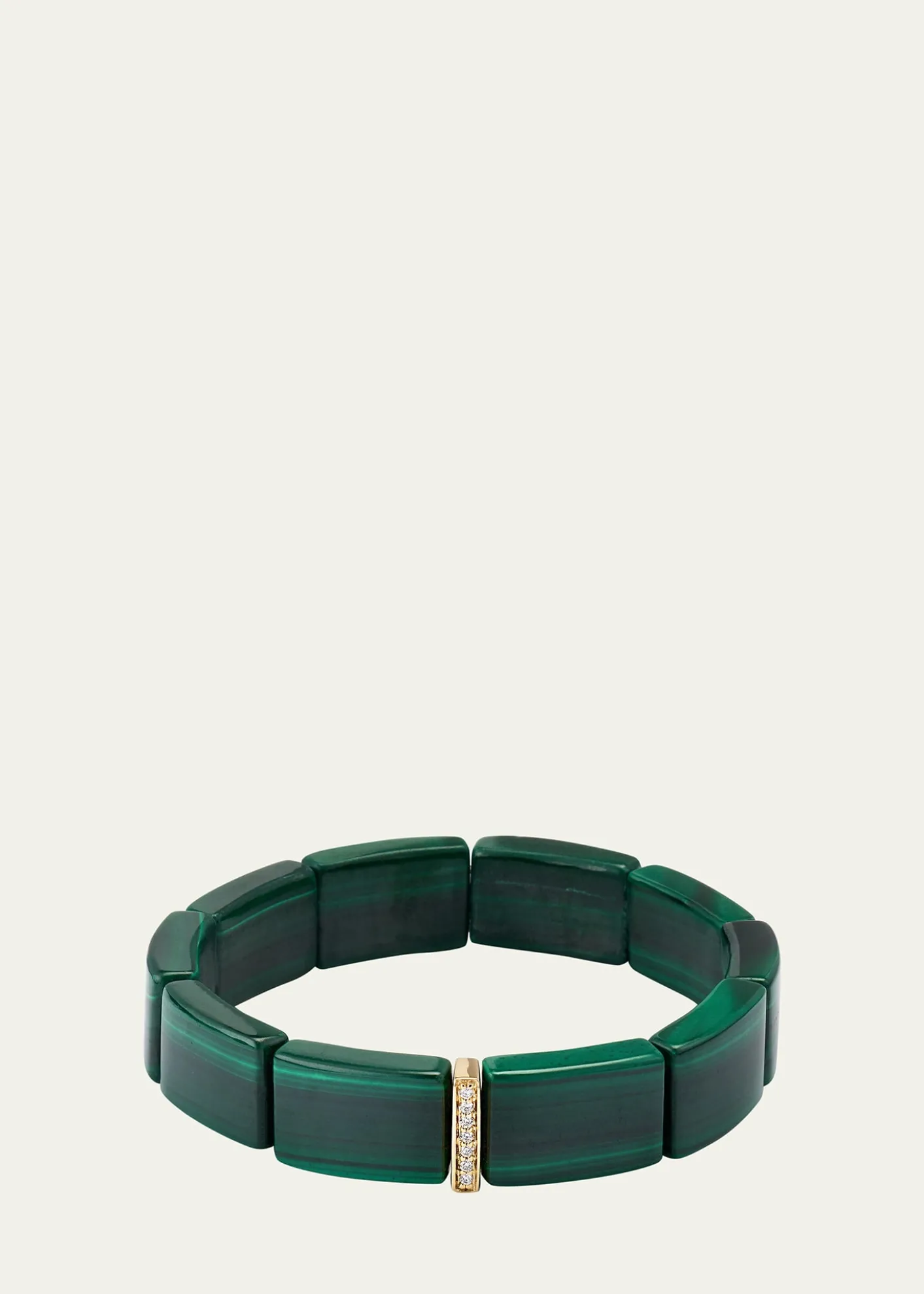 Sydney Evan14K Gold & Diamond Single Row Spacer on Malachite Bracelet