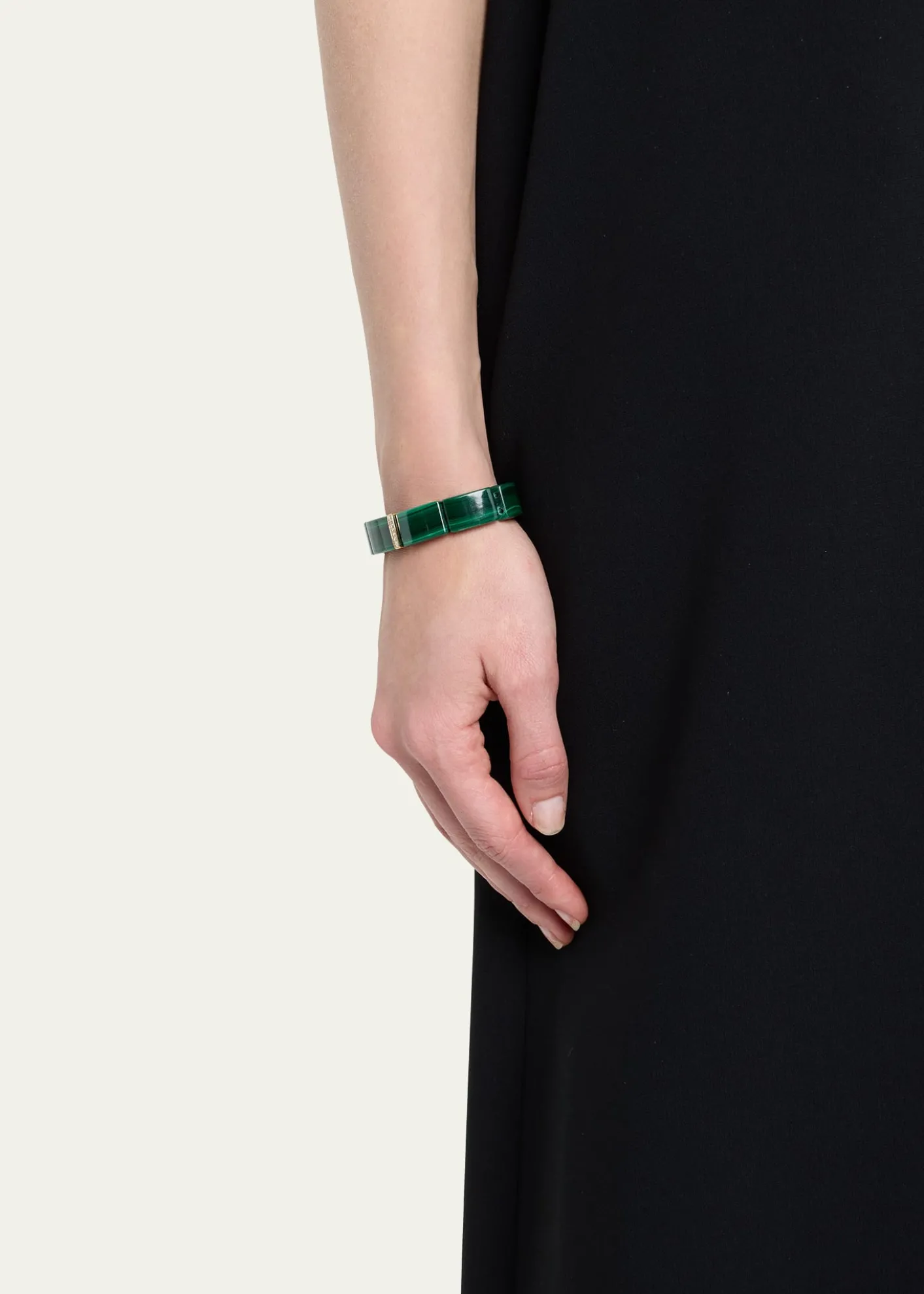 Sydney Evan14K Gold & Diamond Single Row Spacer on Malachite Bracelet