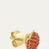 Sydney Evan14K Orange Sapphire Peach Stud Earring, Single (Right)