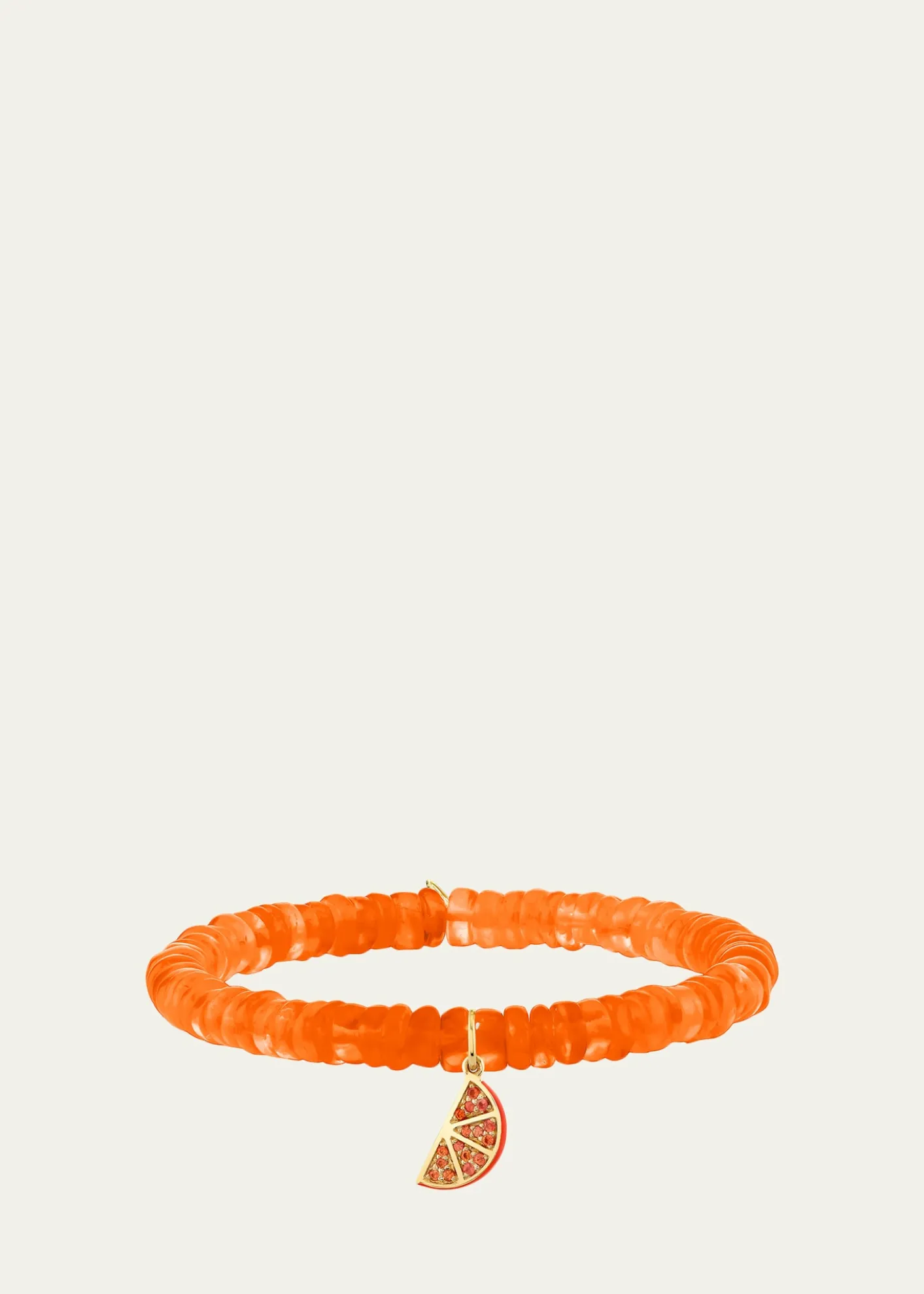 Sydney Evan14K Orange Slice Charm on Ethiopian Opal Stretch Bracelet