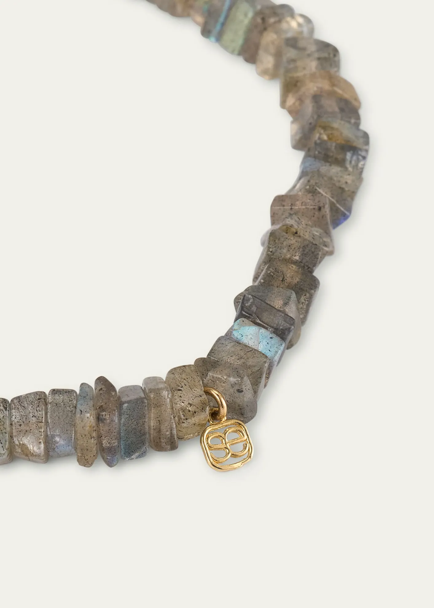 Sydney Evan14K Pave and Labradorite Bracelet with Double Bow Charm