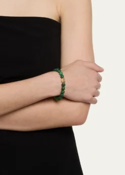 Sydney Evan14K Puffy Icon Wallpaper Heart on Green Bead Bracelet