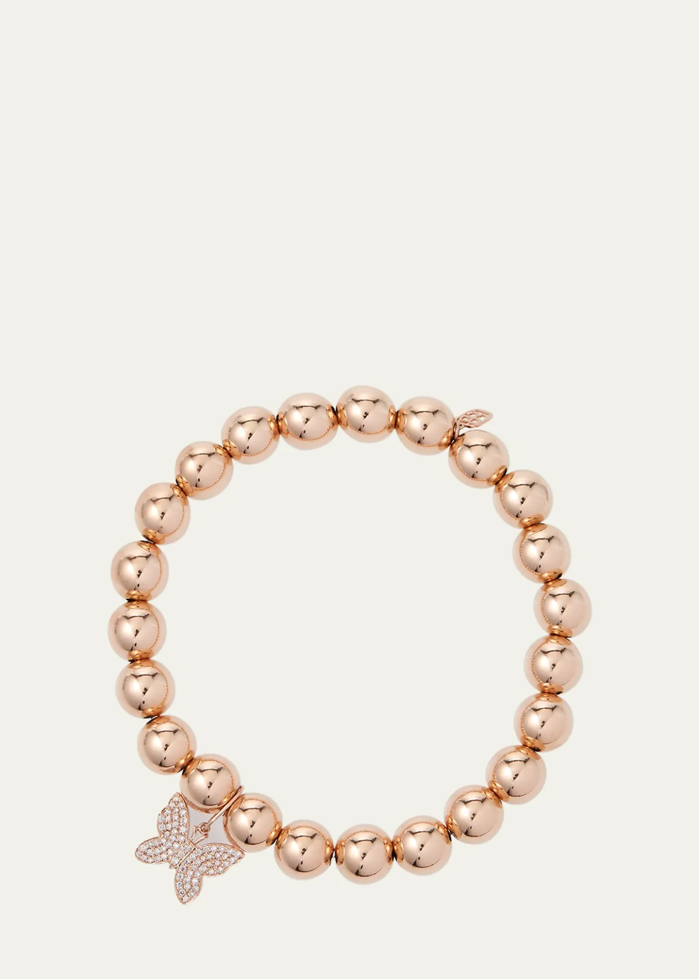 Sydney Evan14k Rose Gold Diamond Butterfly Bead Bracelet
