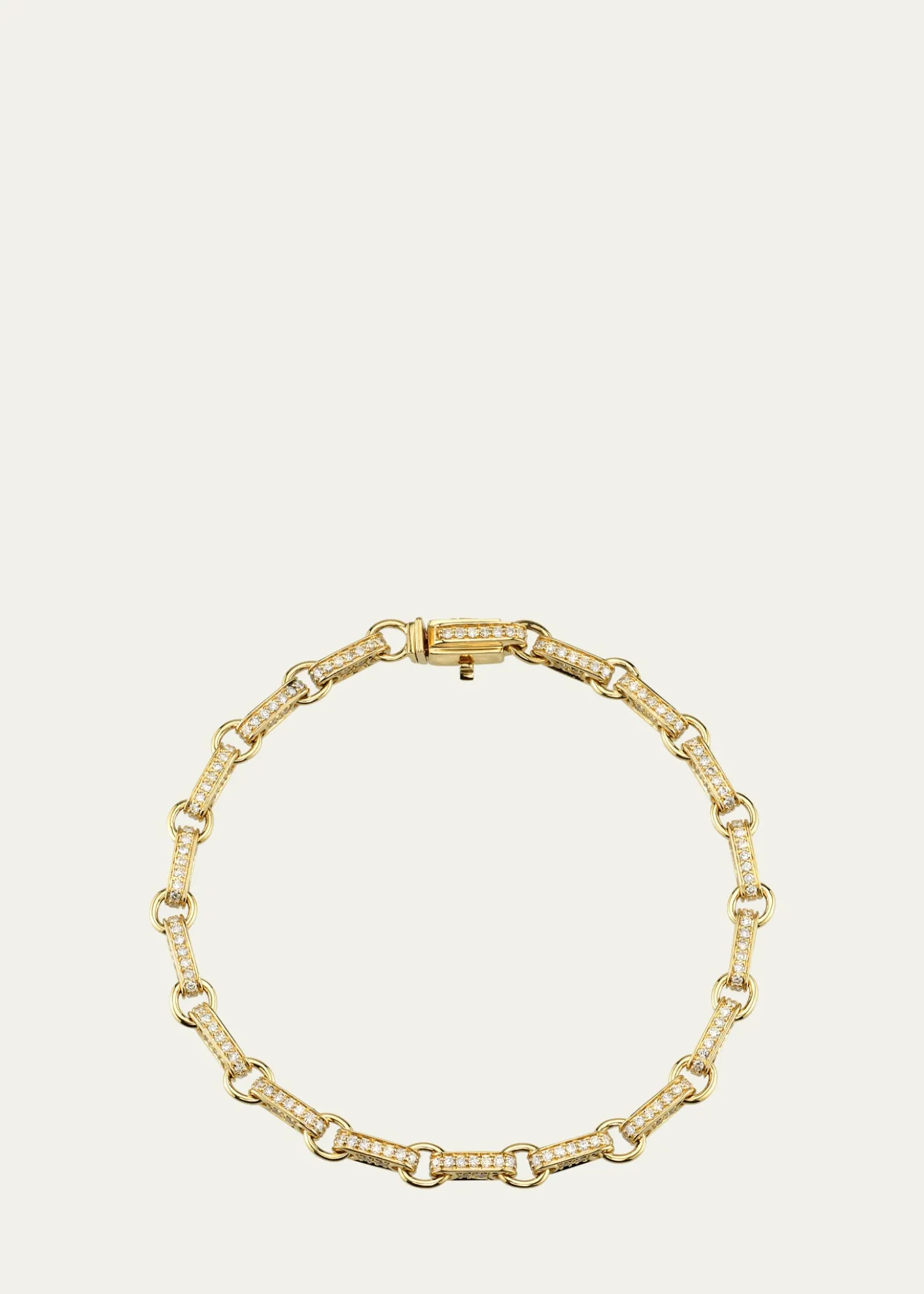 Sydney Evan14K Round and Rectangular Diamond Link Bracelet