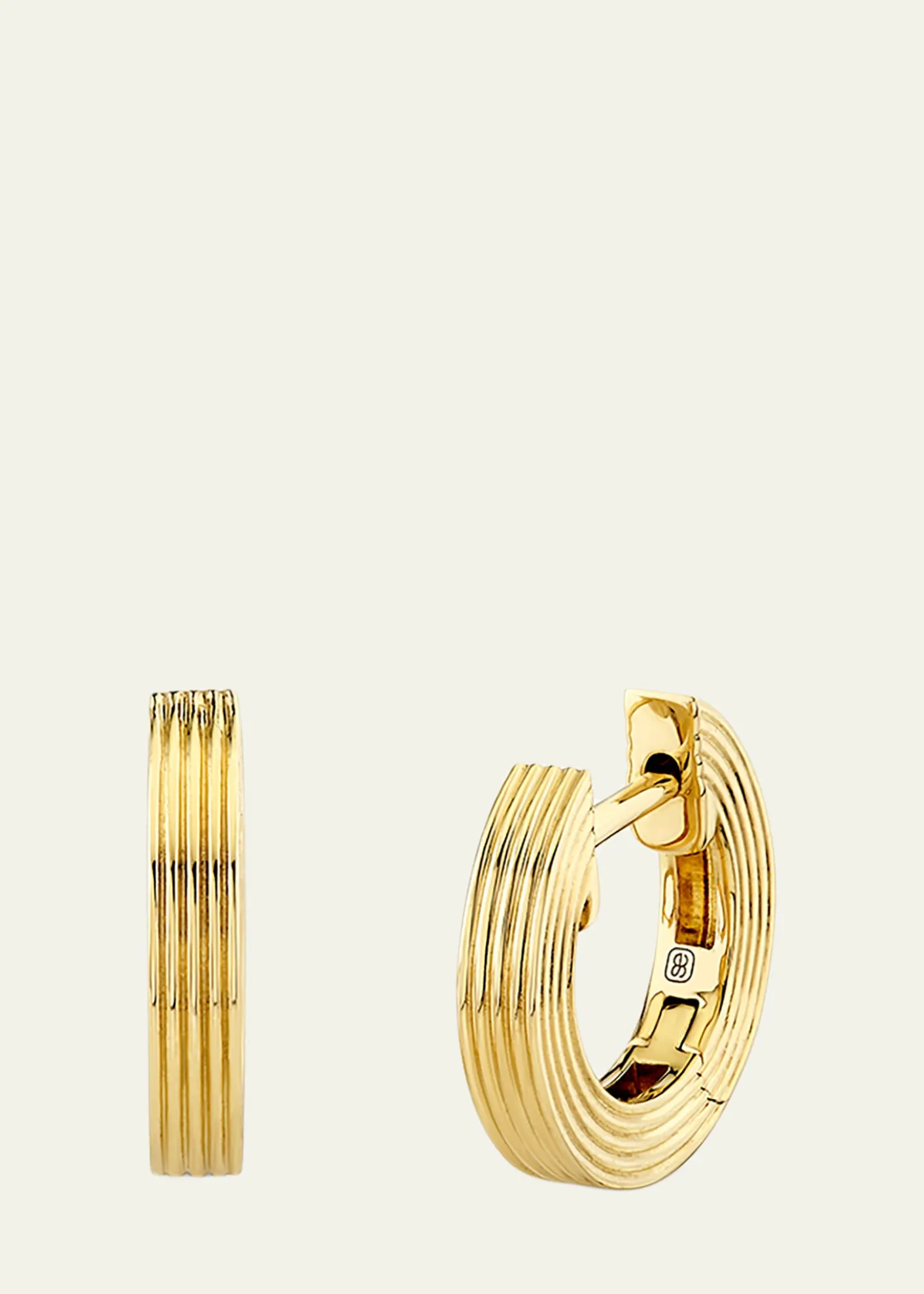 Sydney Evan14K Small Fluted Huggie Hoop Earrings
