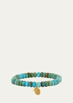 Sydney Evan14K Yellow Sapphire Lemon Charm on Turquoise Bracelet