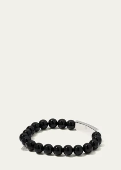 Sydney Evan8mm Black Onyx and Diamond Bar Bracelet
