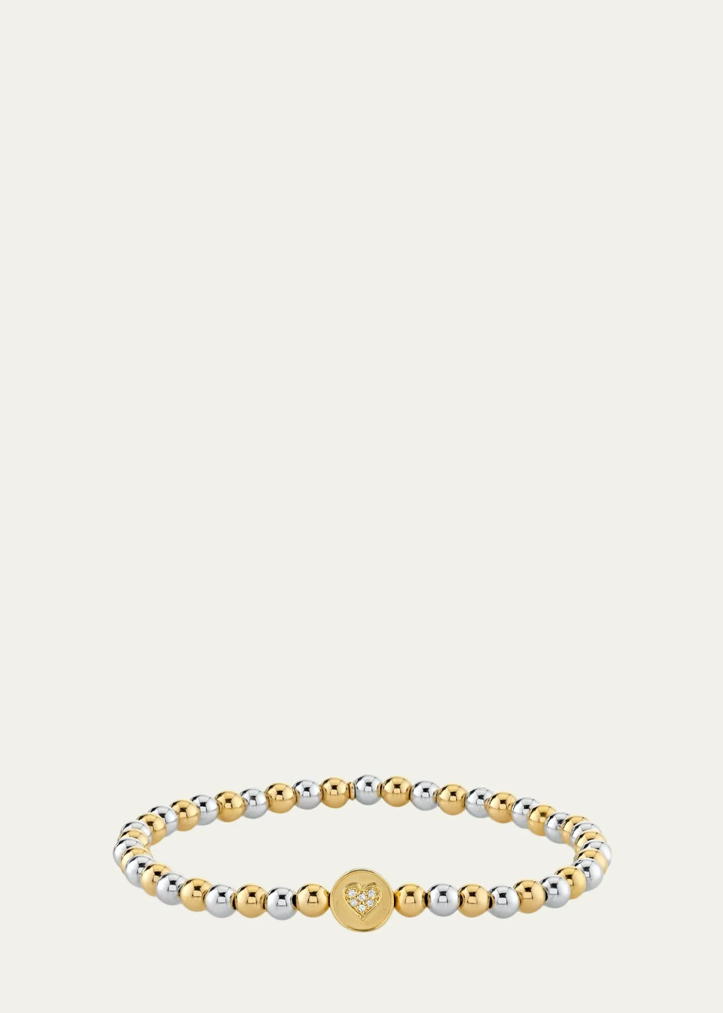 Sydney EvanPeace and Love Bead on Bead 14K Two-Tone Round Bracelet