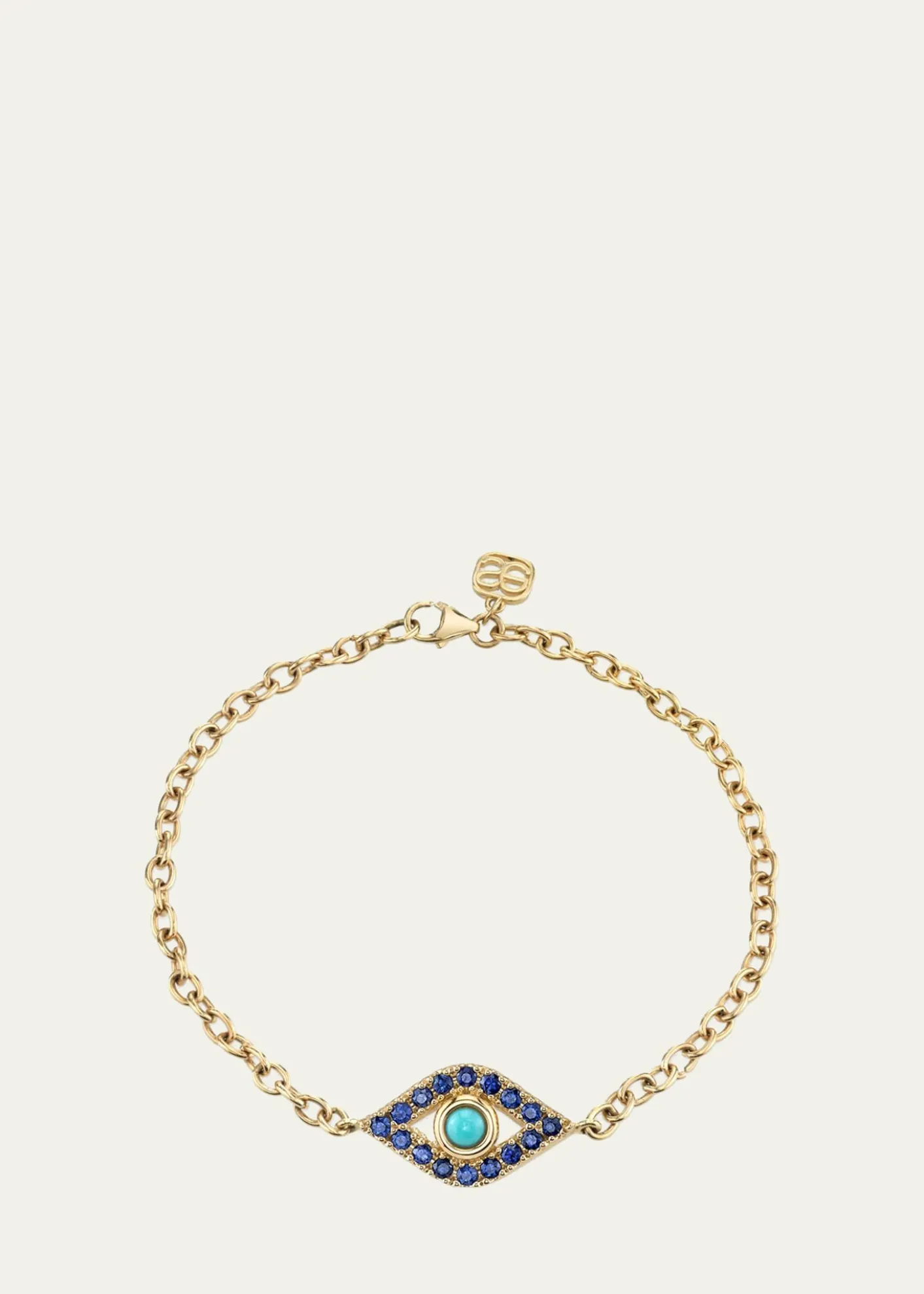 Sydney EvanSapphire & Turquoise Evil Eye Chain Bracelet
