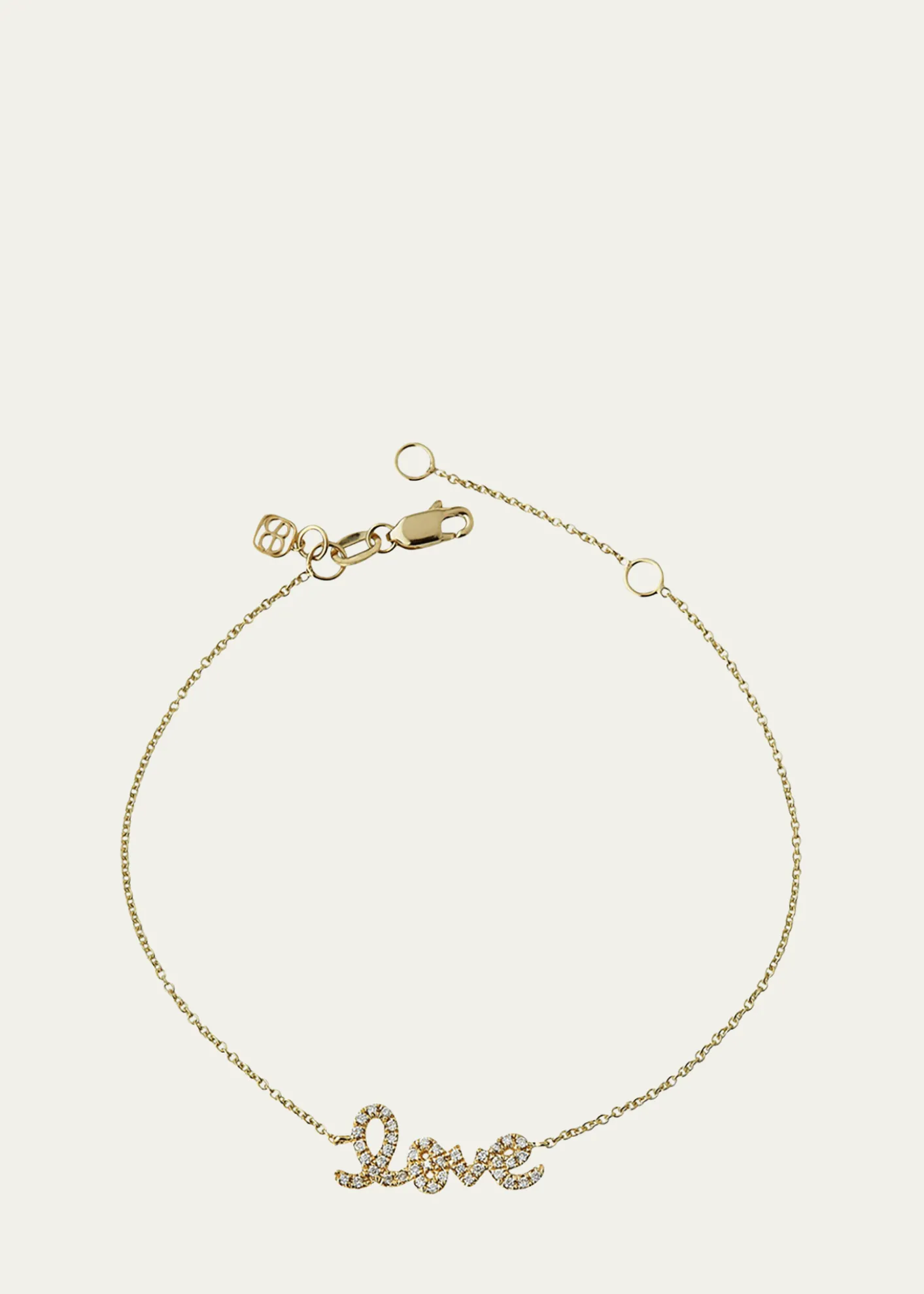 Sydney EvanSmall Yellow Gold Diamond Love Bracelet