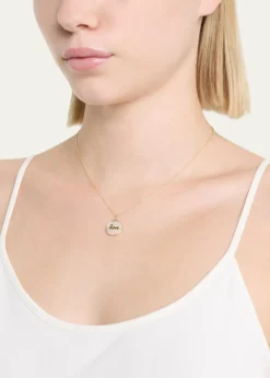 Sydney EvanDiamond Love Script Medallion Necklace