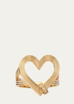 Sydney EvanFluted Heart Diamond Rondelle Ring