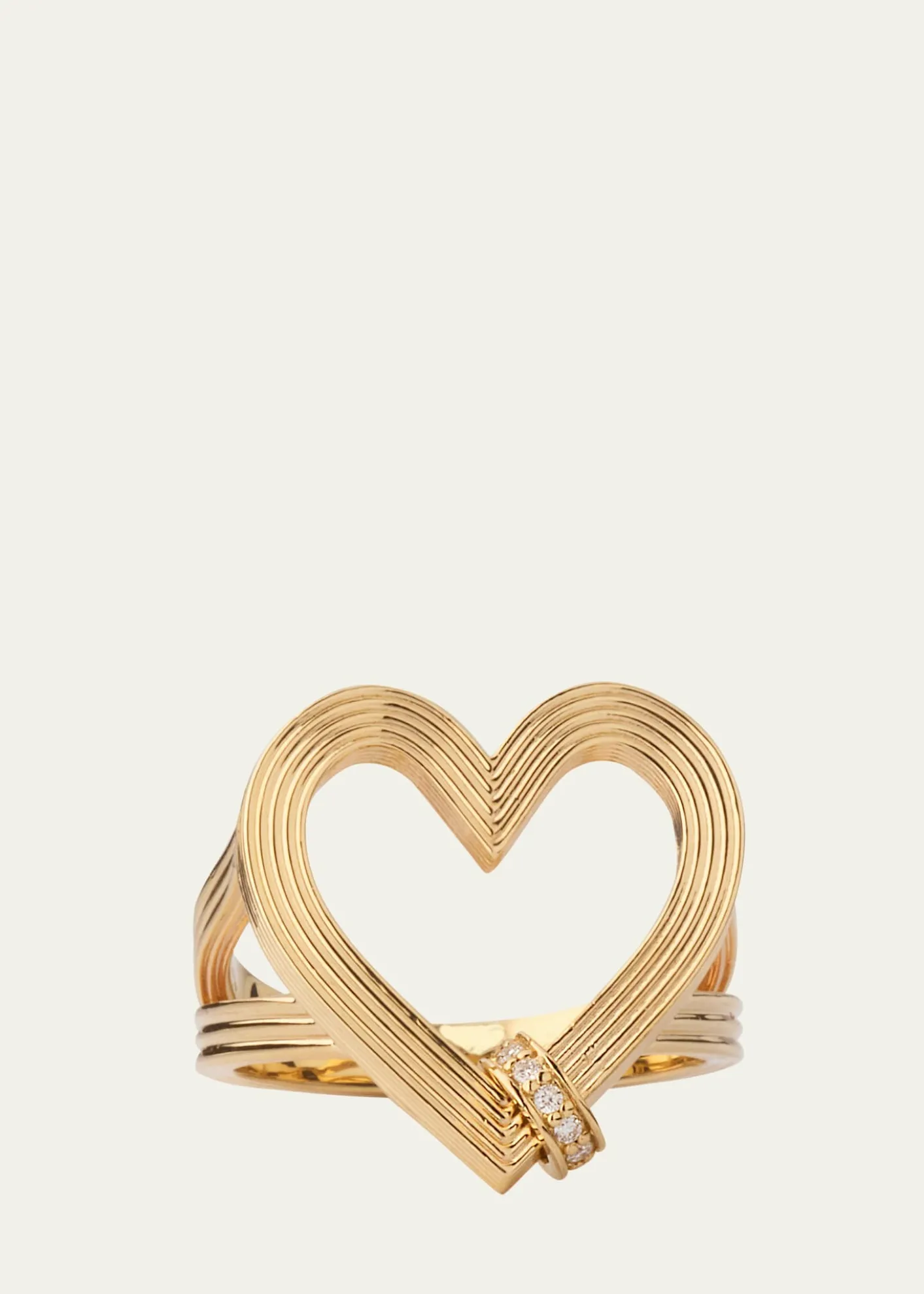 Sydney EvanFluted Heart Diamond Rondelle Ring