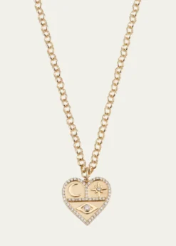 Sydney EvanHeart Icon Charm Chain Necklace with Diamonds