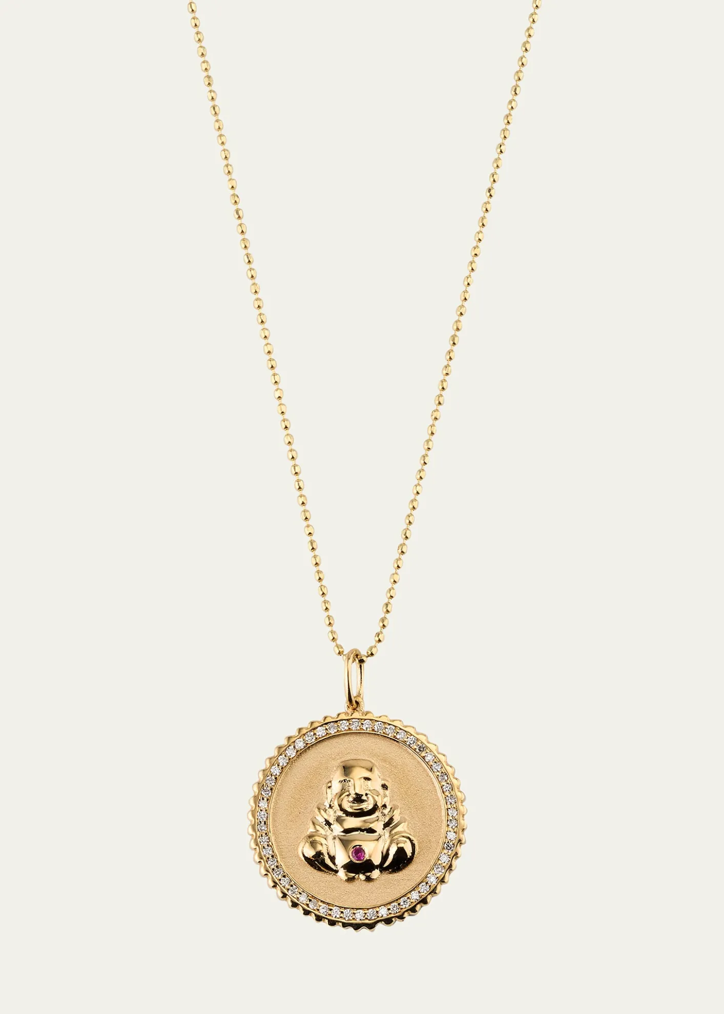 Sydney Evan14k Buddha Coin Pendant Necklace with Diamonds
