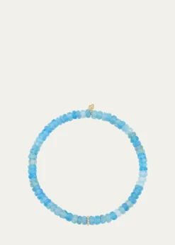 Sydney Evan14K Diamond Cocktail Rondelle on Blue Opal Bracelet