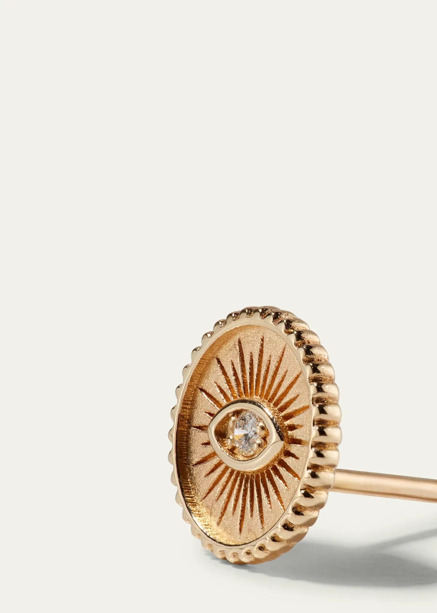 Sydney Evan14k Diamond Evil Eye Coin Stud Earring, Single